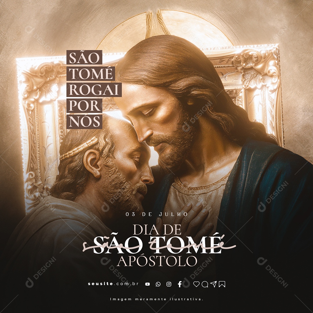 Dia de São Tomé Apóstolo 03 de Julho Rogai por nos Social Media PSD Editável