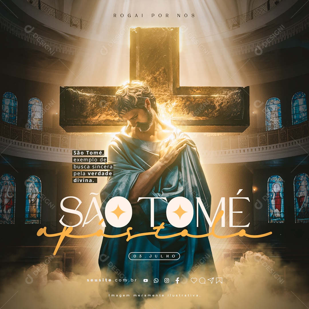 Dia de São Tomé Apóstolo 03 de Julho Social Media PSD Editável