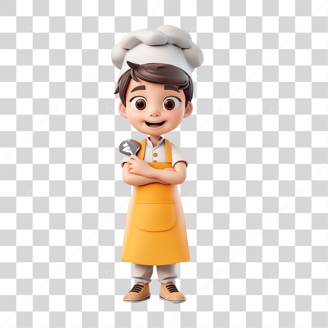 Personagem 3D Auxiliar Cozinheiro