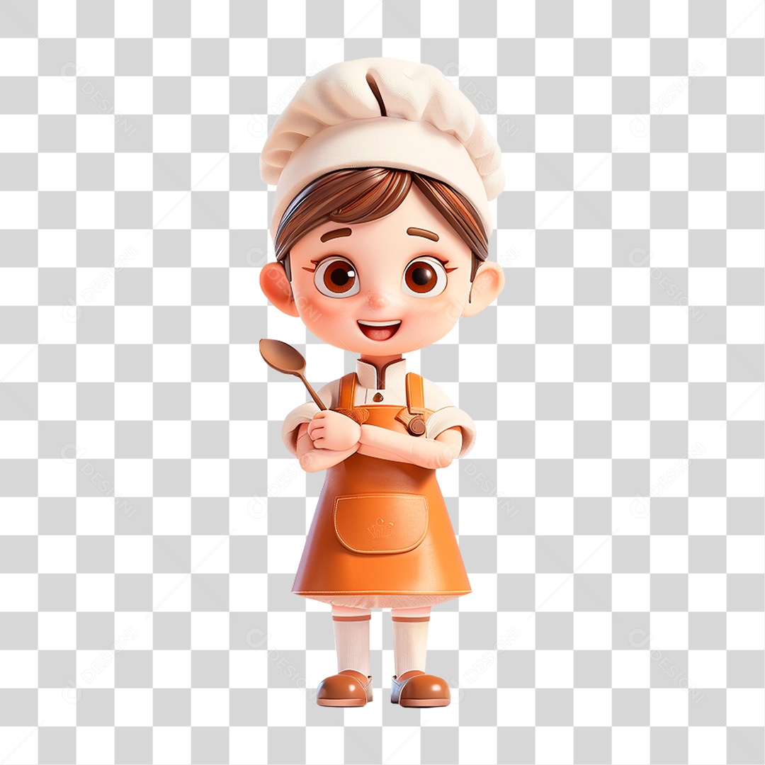 Personagem 3D Auxiliar Cozinheiro