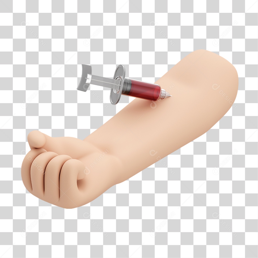 Elemento 3D Braço Cartoon PNG Transparente