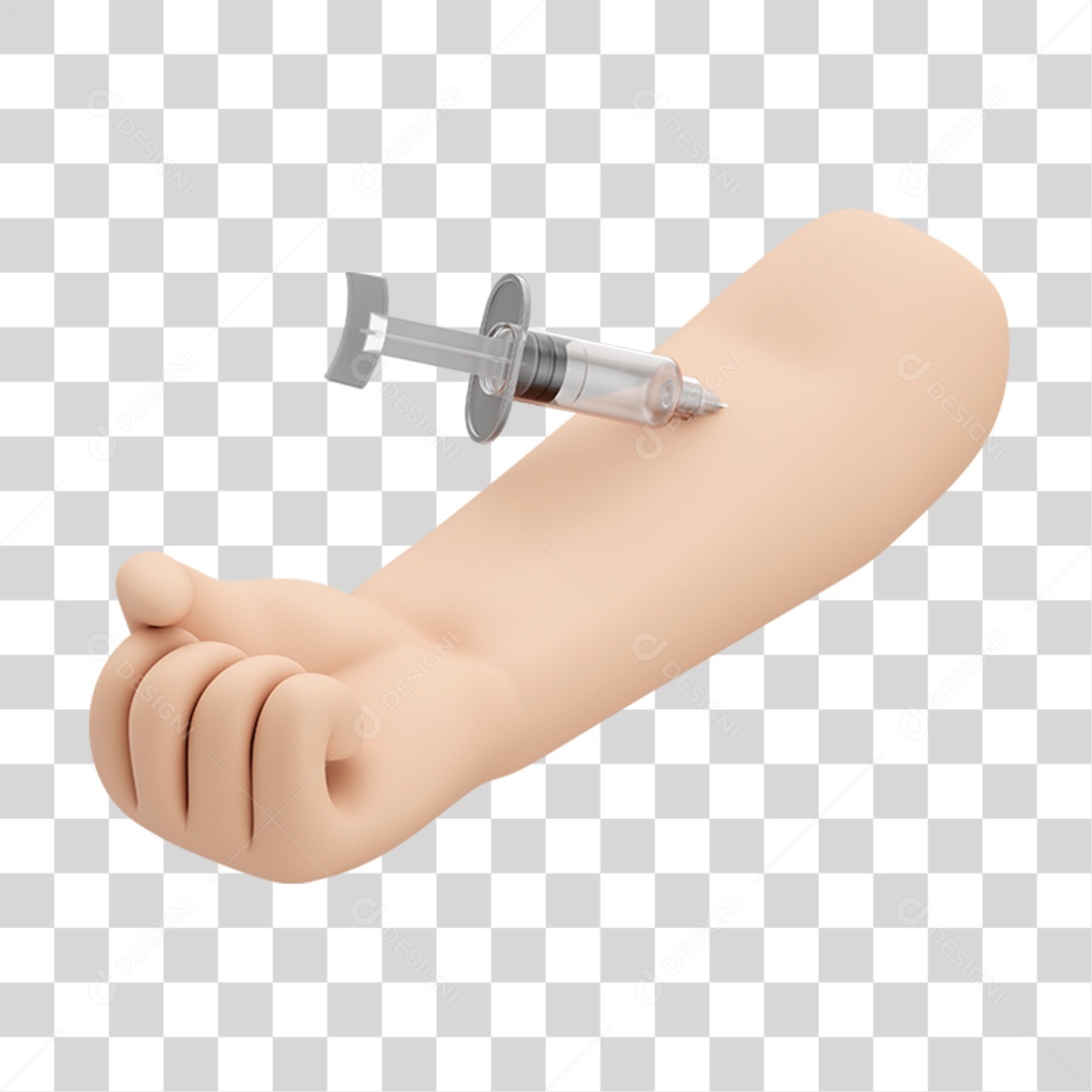 Elemento 3D Braço Cartoon PNG Transparente