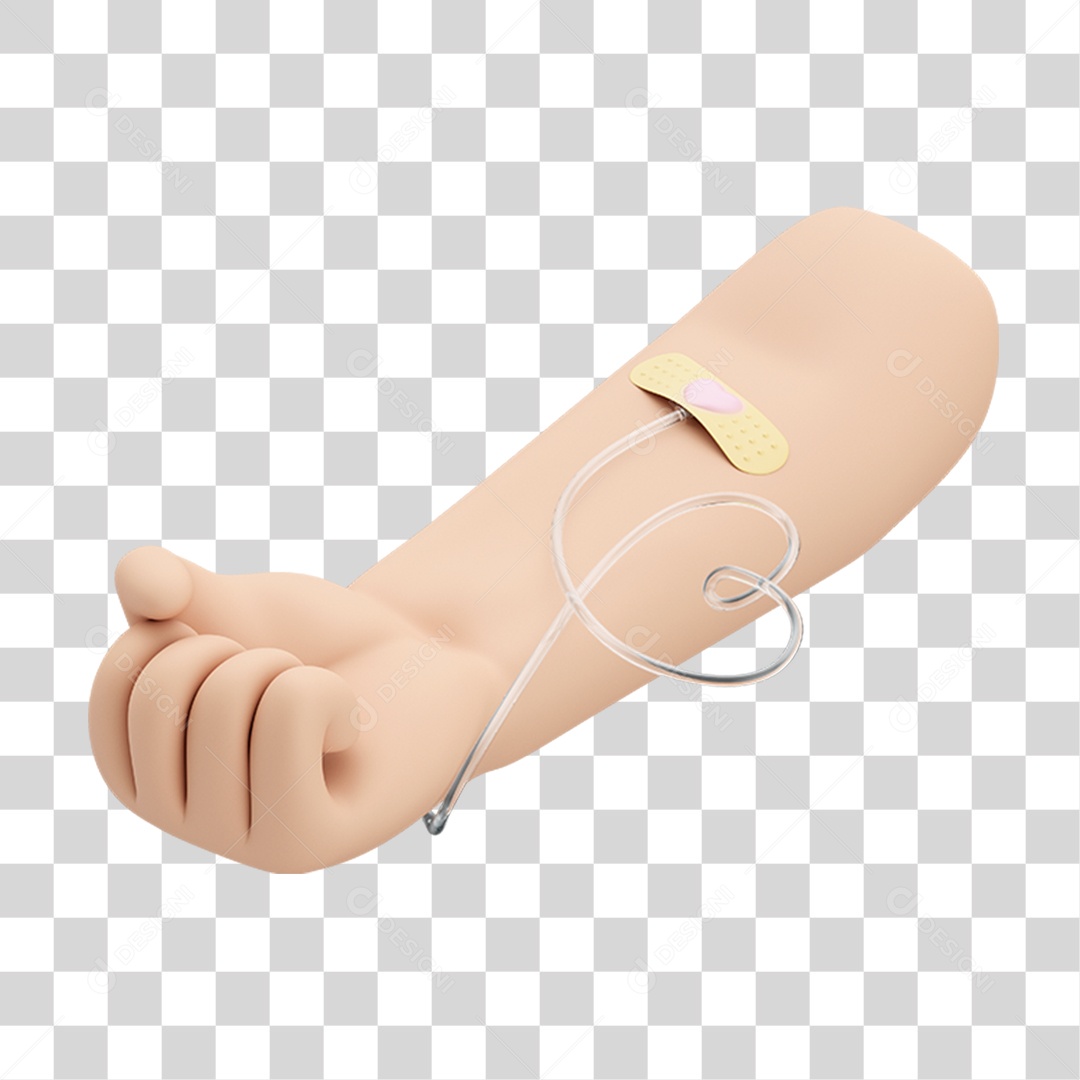 Elemento 3D Braço Cartoon PNG Transparente