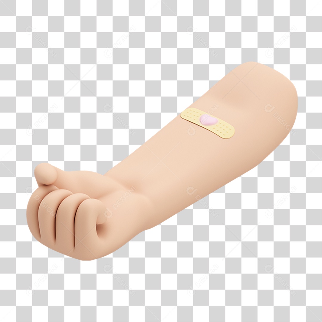 Elemento 3D Braço Cartoon PNG Transparente
