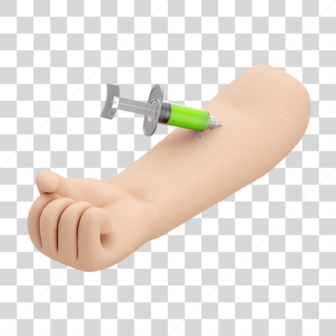 Elemento 3D Braço Cartoon PNG Transparente