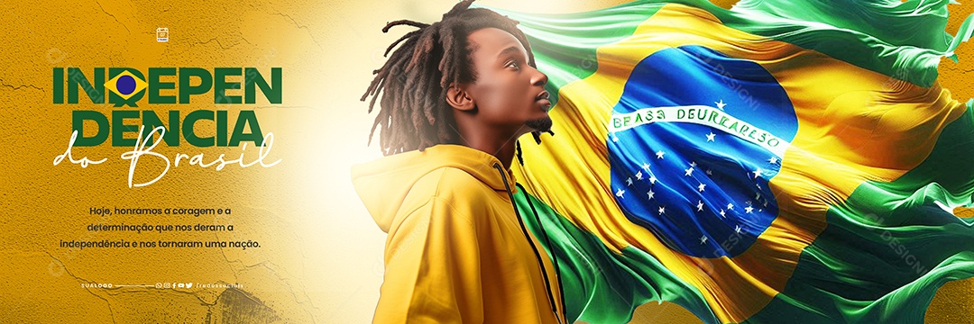 Social Media Carrossel Dia da Independência do Brasil 7 De Setembro PSD Editável