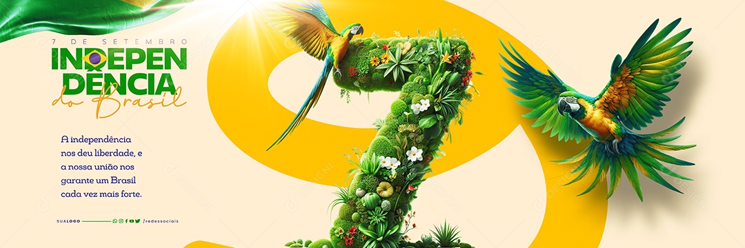 Carrossel Dia da Independência do Brasil 7 De Setembro Social Media PSD Editável