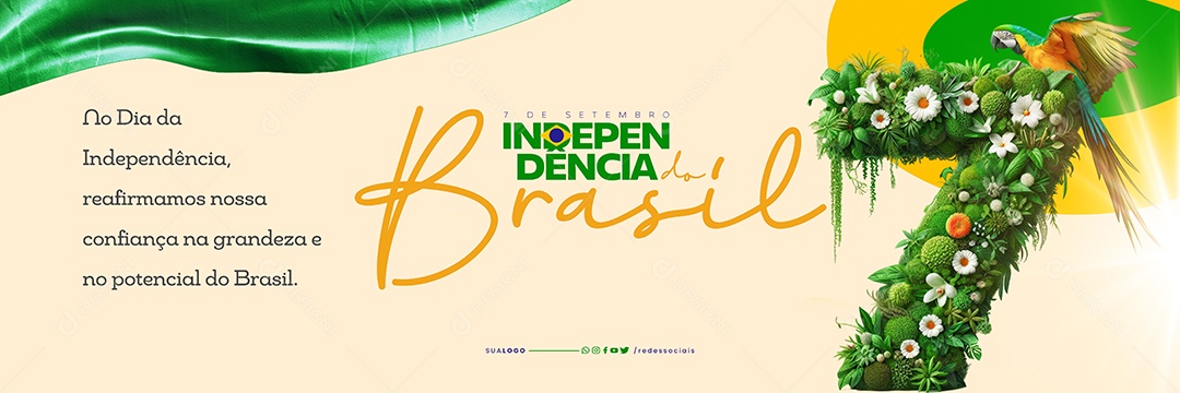 Carrossel Dia da Independência do Brasil 7 De Setembro Social Media PSD Editável