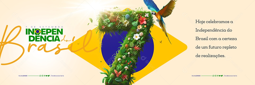 Carrossel Dia da Independência do Brasil 7 De Setembro Social Media PSD Editável
