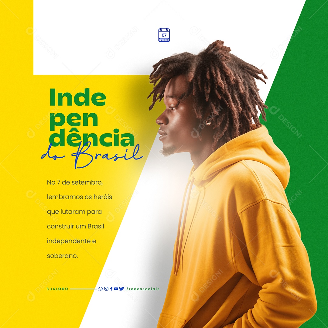 Dia da Independência do Brasil 7 de Setembro Social Media PSD Editável