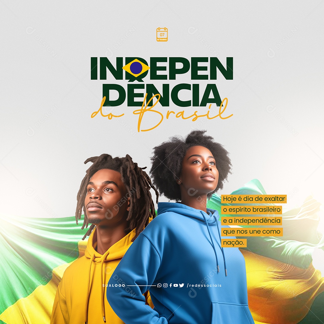 Dia da Independência do Brasil 7 de Setembro Social Media PSD Editável