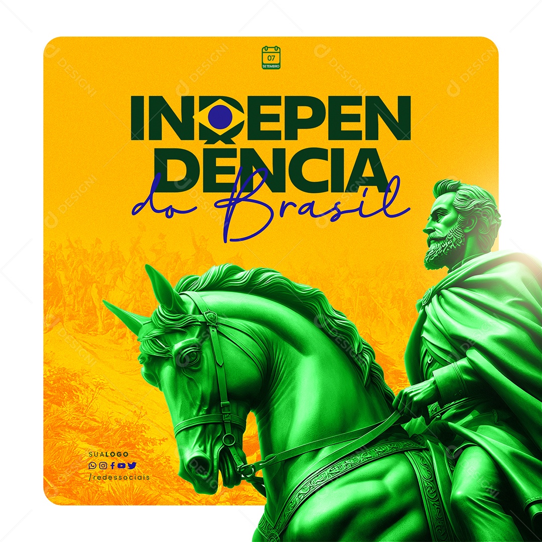 Dia da Independência do Brasil 7 de Setembro Social Media PSD Editável