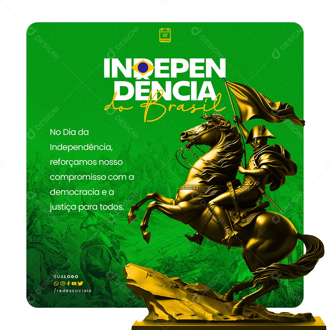 Dia da Independência do Brasil 7 de Setembro Social Media PSD Editável