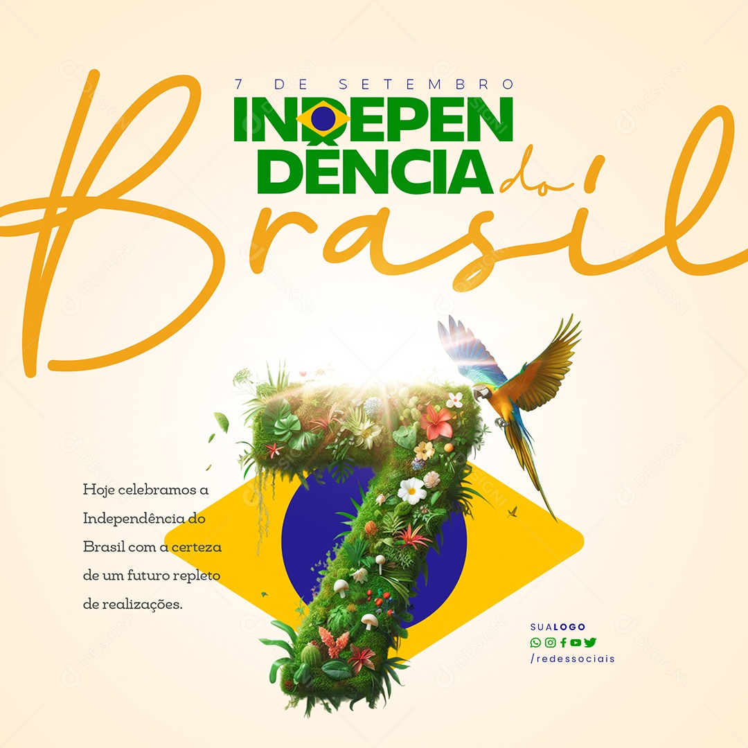 Dia da Independência do Brasil 7 de Setembro Social Media PSD Editável
