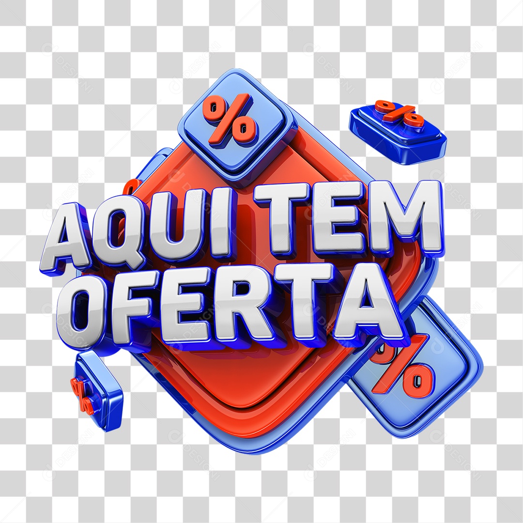 Aqui Tem Oferta Selo 3D Para Composição PNG Transparente