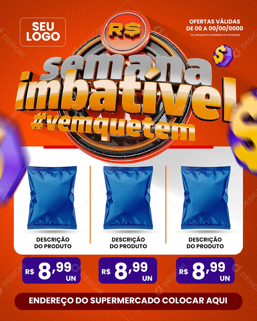 Encarte Semana imbatível Social Media PSD Editável