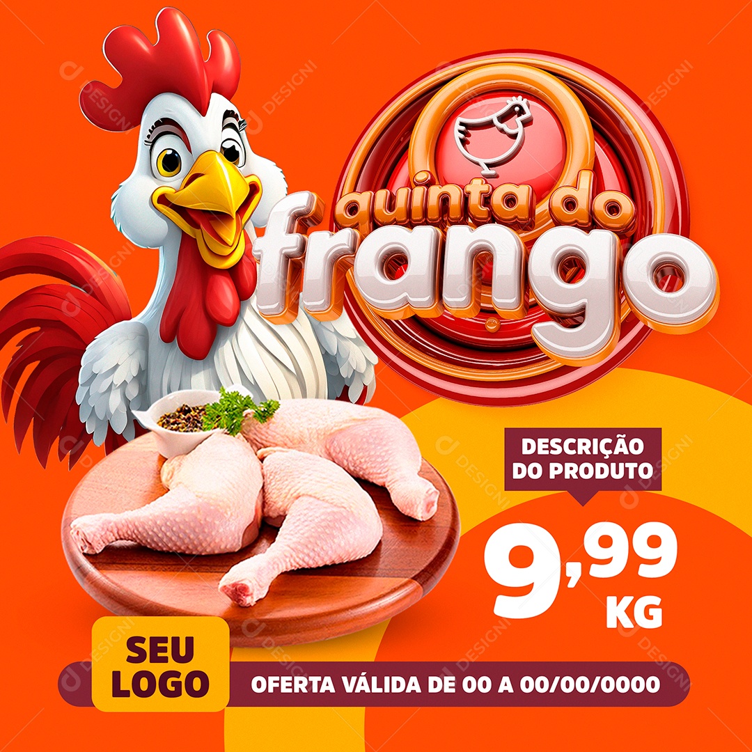 Post Frango Quinta do Frango Social Media PSD Editável
