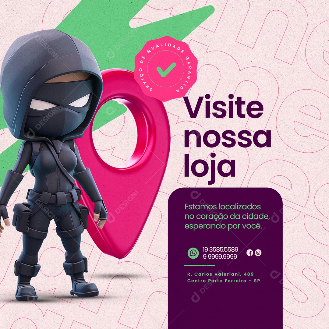 Visite Nossa Loja Social Media PSD Editável