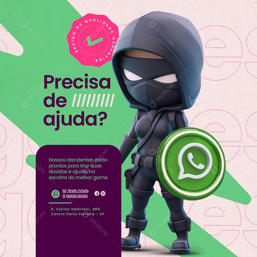 Precisa de Ajuda nossos Atendentes estão Prontos para Tirar suas Dúvidas Social Mesdia PSD Editável