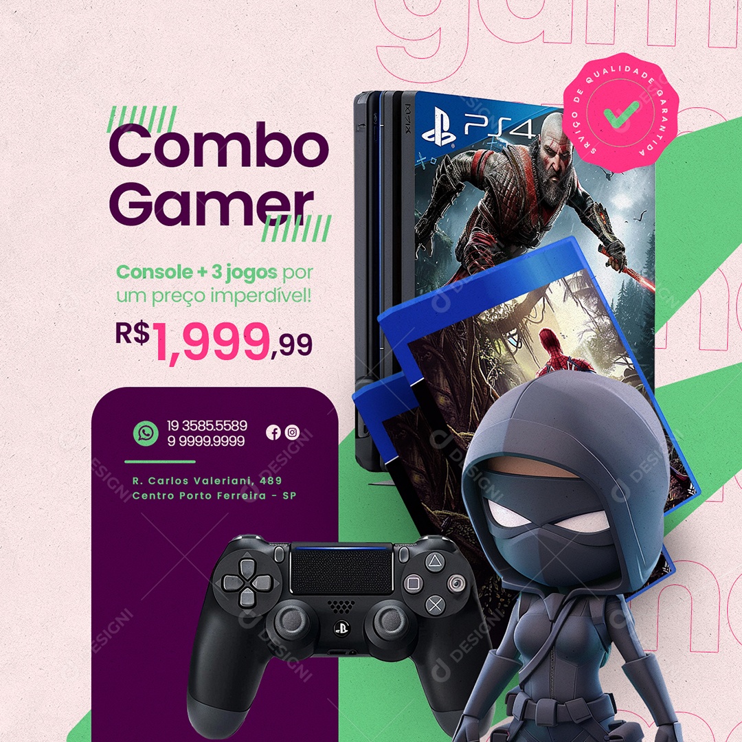 Combo de Gamer Social Media PSD Editável