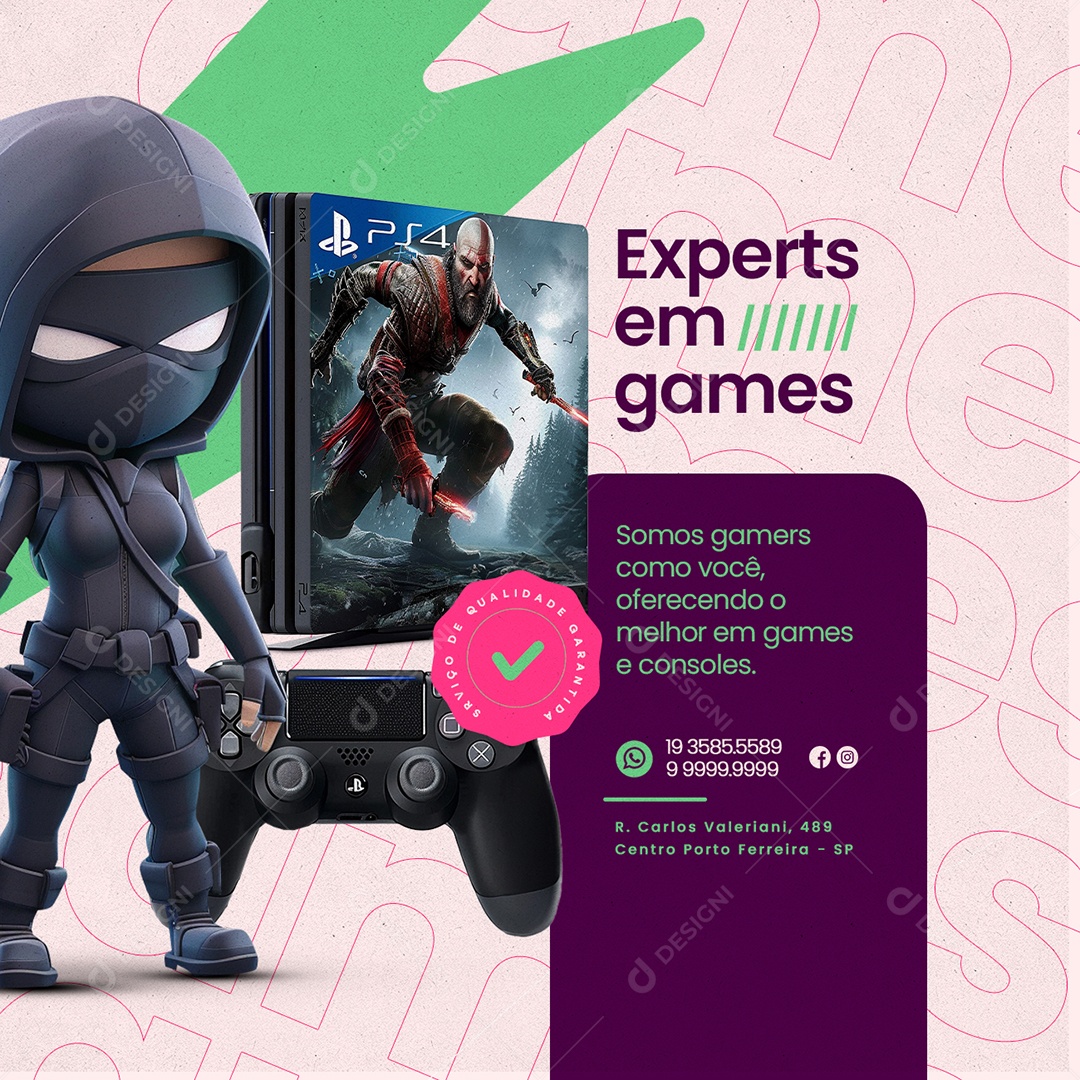 Expert em Games Social Media PSD Editável