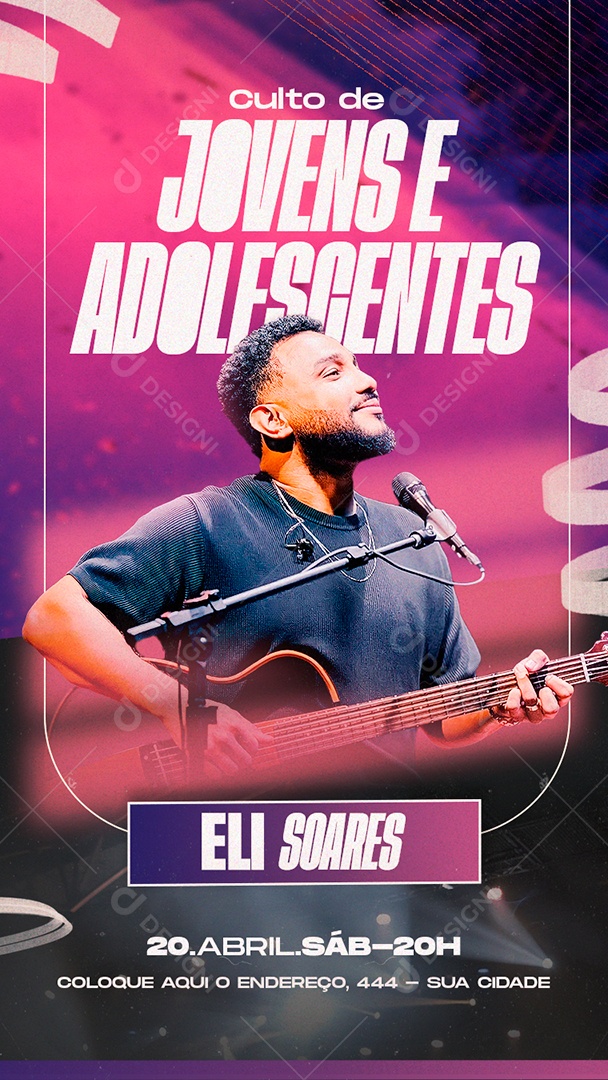 Social Media Igreja Culto de Jovens e Adolescentes PSD Editável