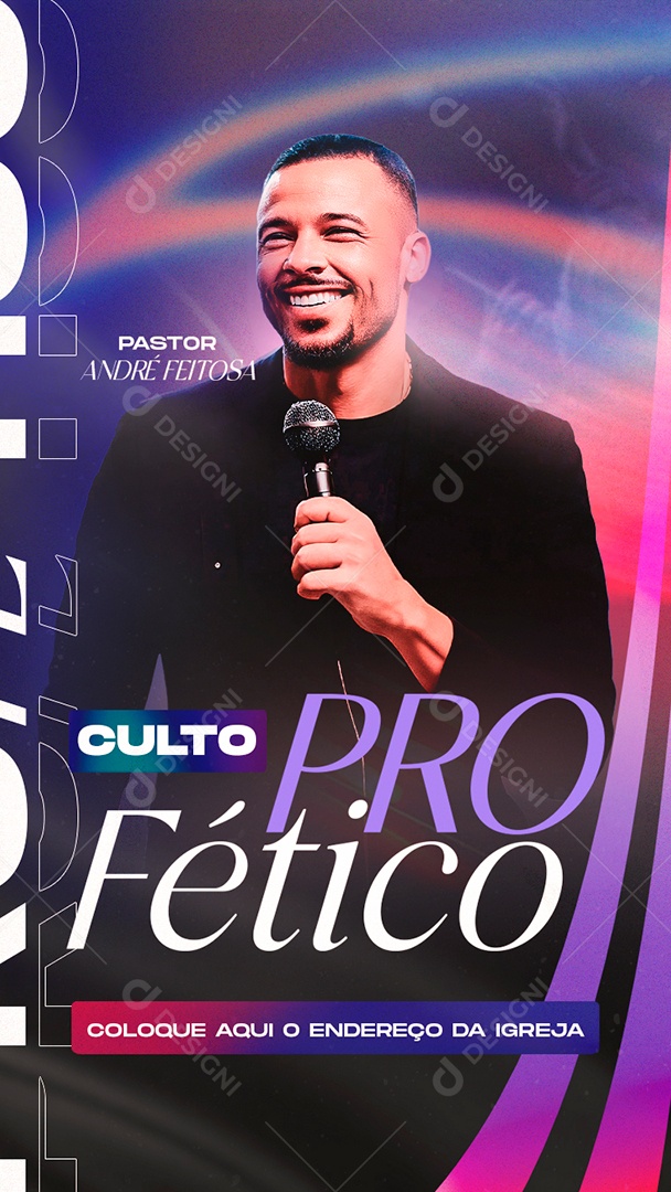 Social Media Igreja Culto Profético PSD Editável