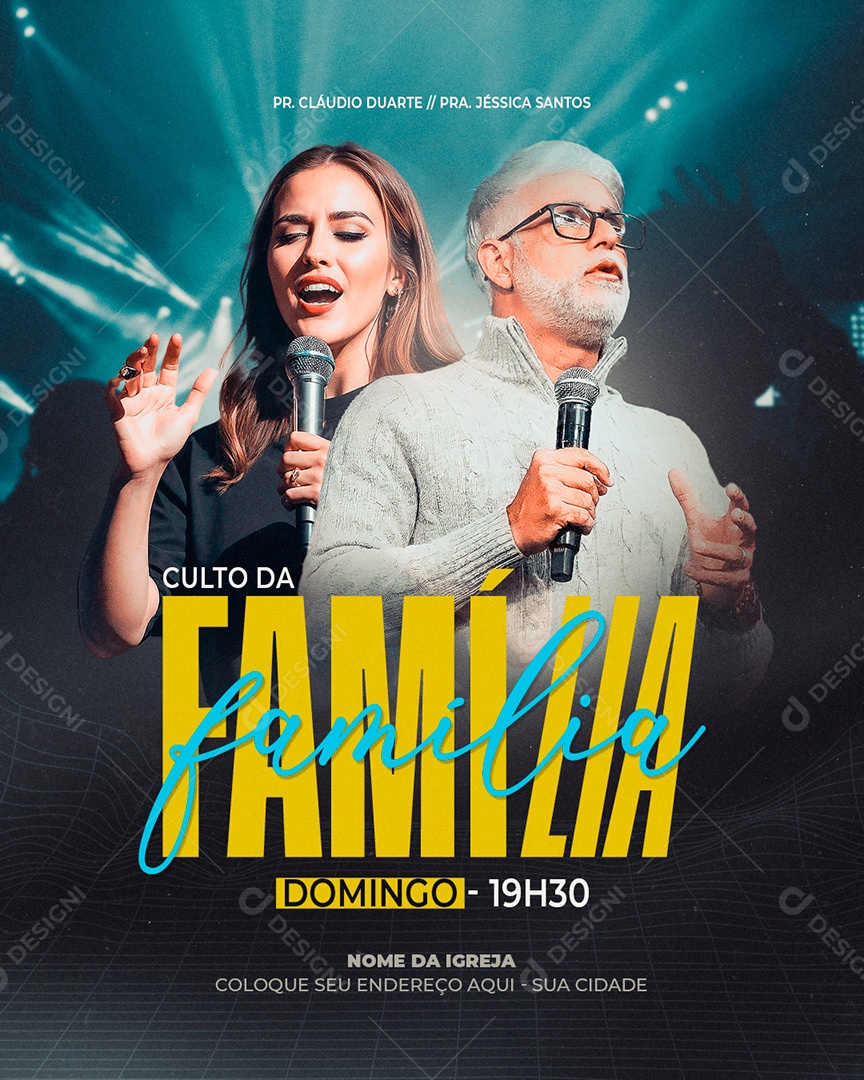 Social Media Igreja Culto da Familia PSD Editável