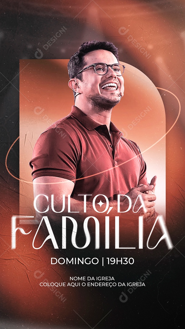 Social Media Igreja Culto da Familia PSD Editável