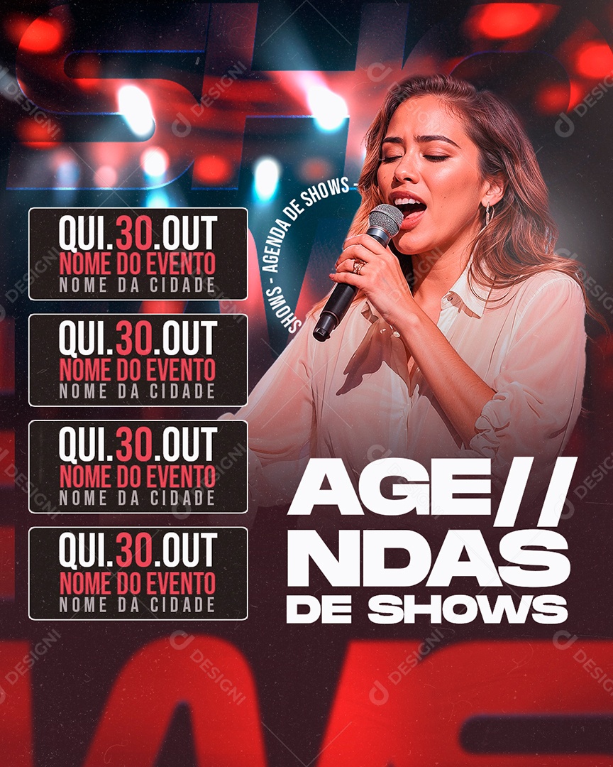 Social Media Igrejas Agenda Semanal PSD Editável