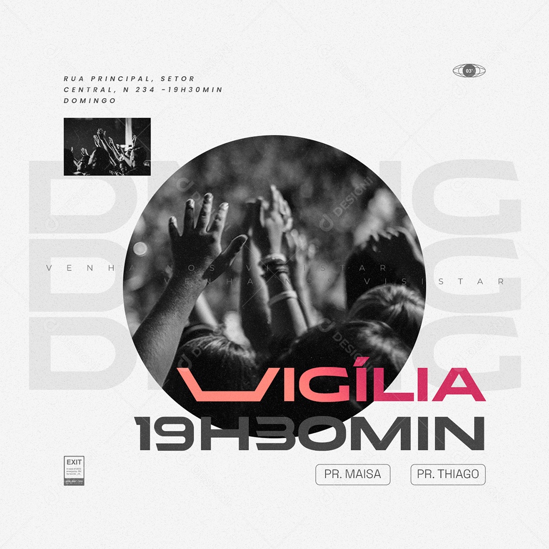 Vigília Domingo Social Media PSD Editável