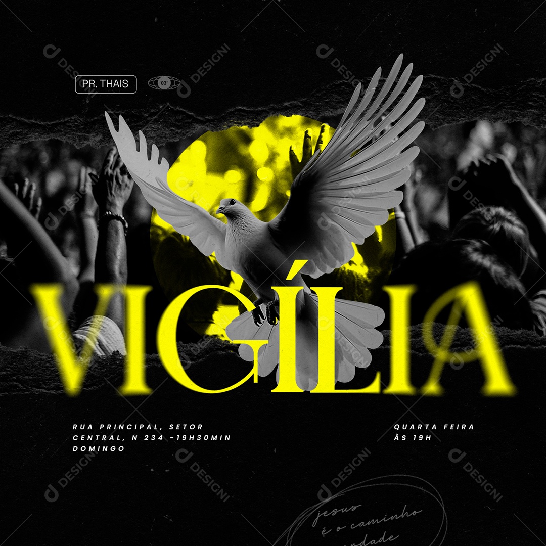 Vigília Quarta Feira as 19h Social Media PSD Editável