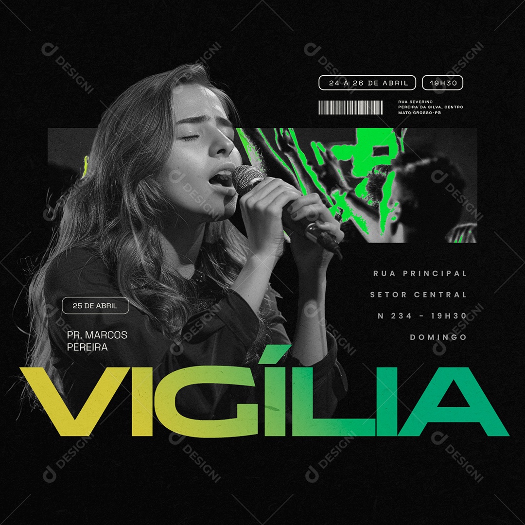 Vigília PR.Marcos Pereira Social Media PSD Editável