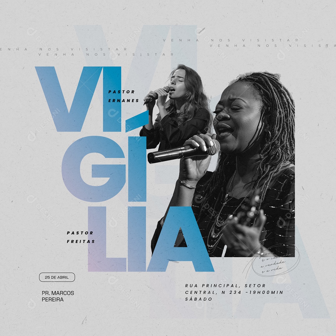 Vigília Pastor Ernanes Social Media PSD Editável