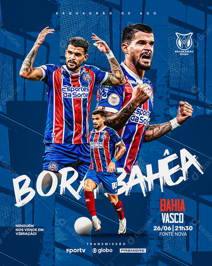 Bahia Vs Vasco Brasileirão 2024 Social Media PSD Editável