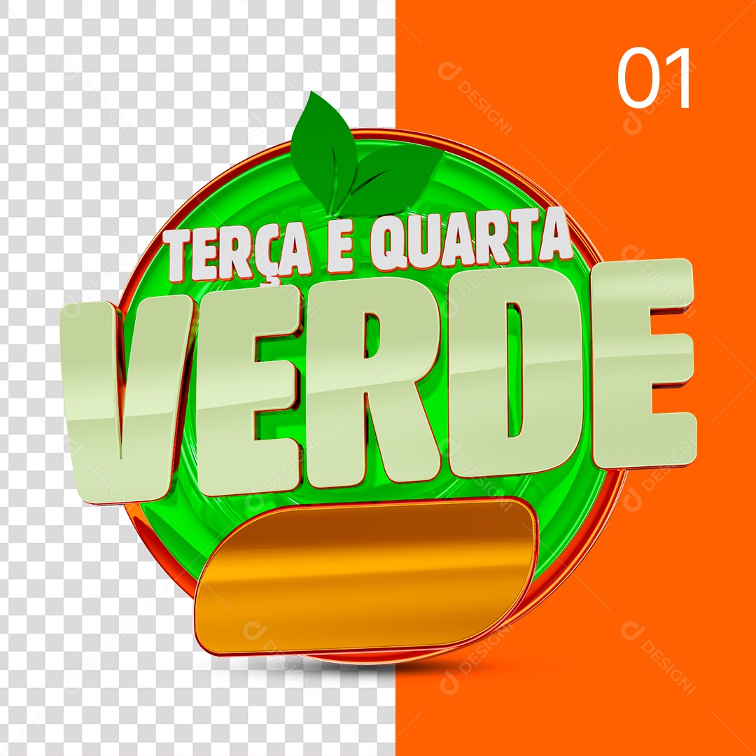 Selo 3D Terca Quarta Verde