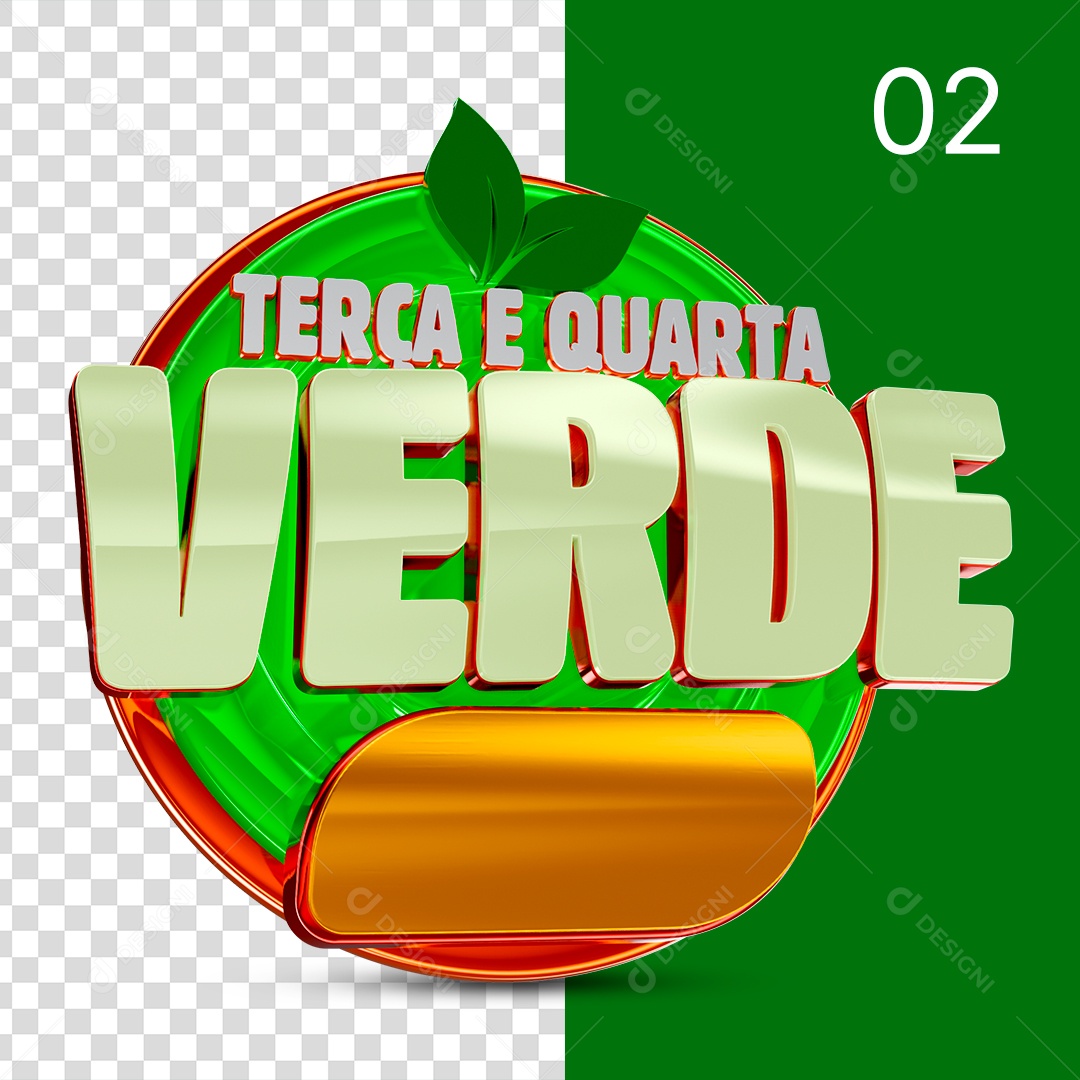 Selo 3D Terca Quarta Verde