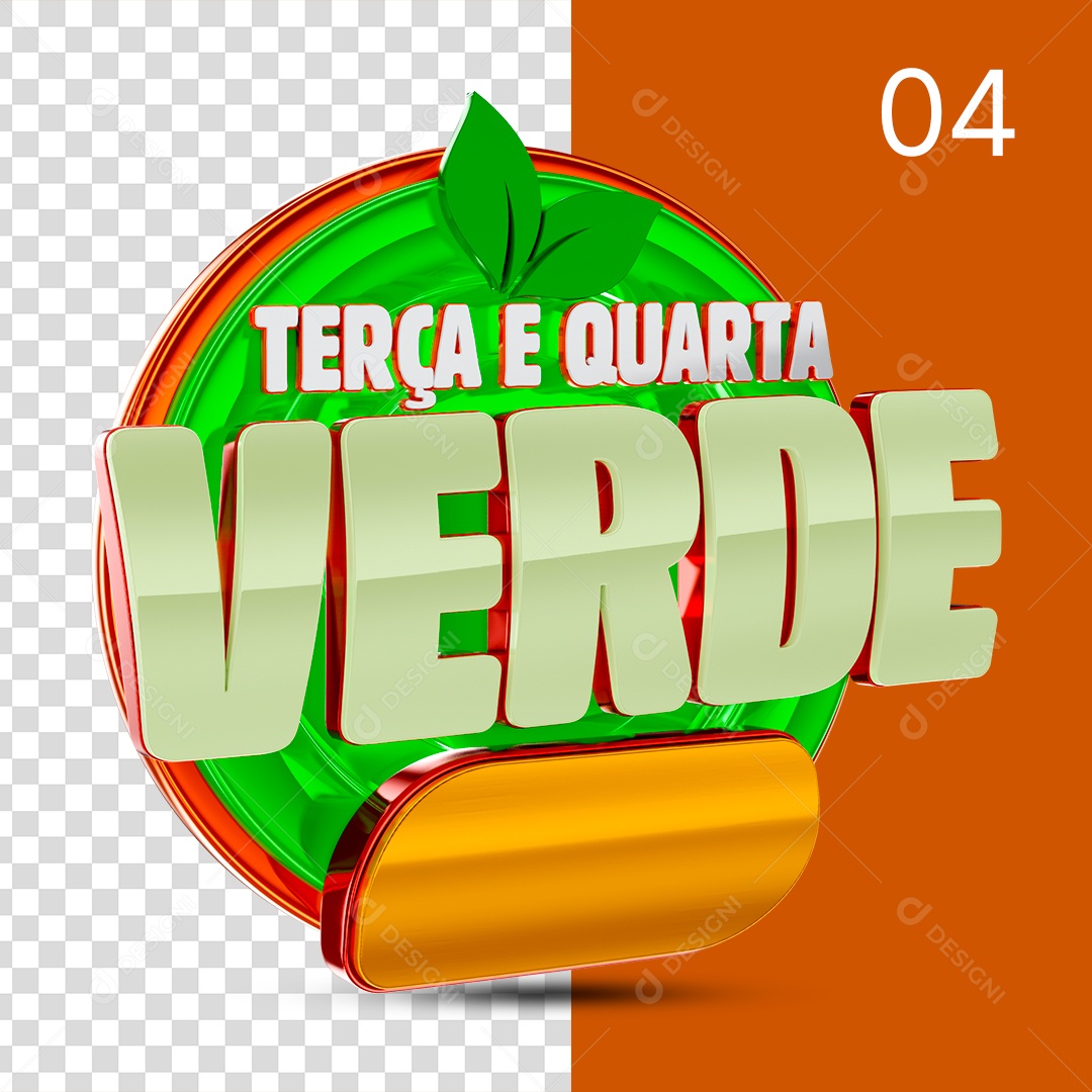 Selo 3D Terca Quarta Verde