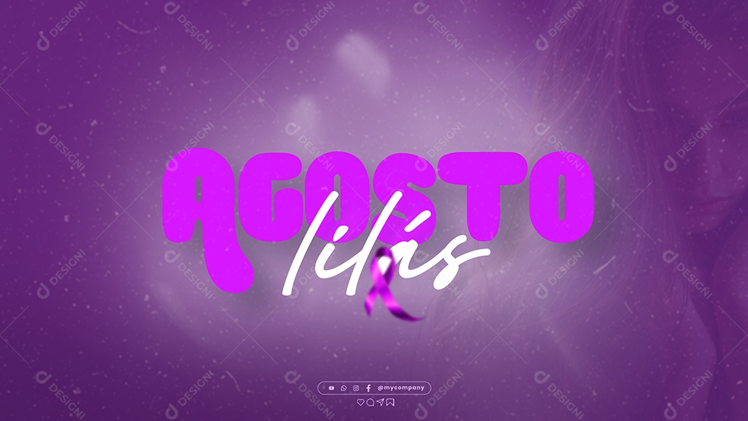 Banner Agosto Lilás Social Media PSD Editável