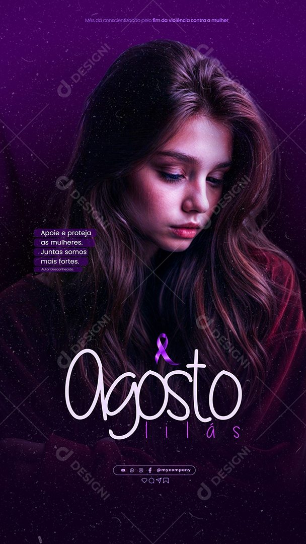 Story: August Lilacs, Support and Protect Women | Editable Social Media PSD