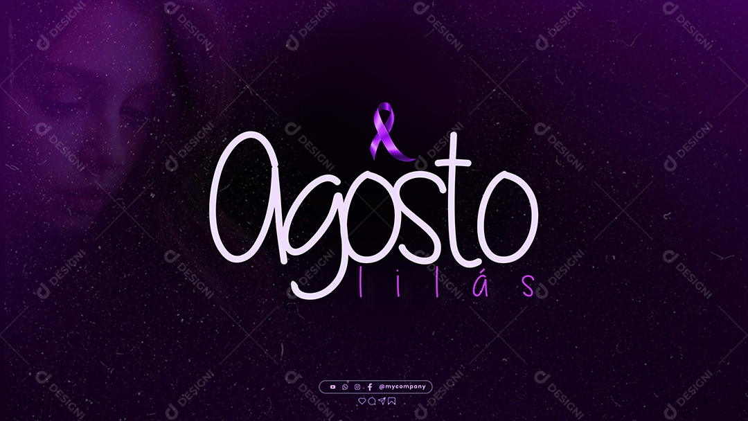 Banner Agosto Lilás Social Media PSD Editável