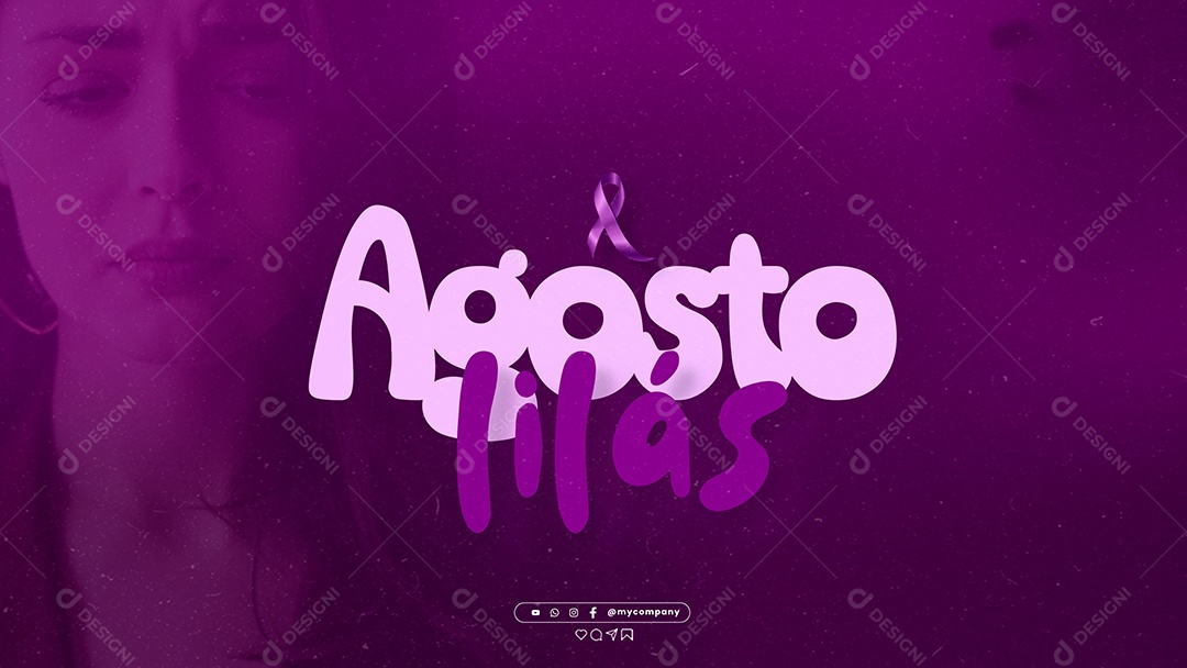 Banner Agosto Lilás Social Media PSD Editável