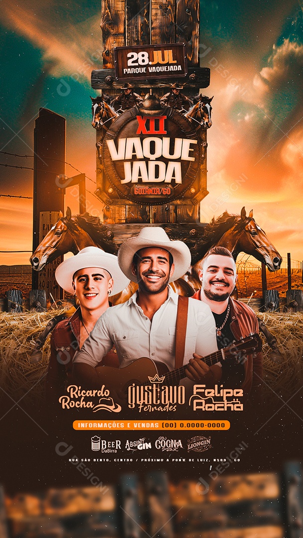 Flyer Story Vaquejada Ricardo Rocha Gustavo Fernades Felipe Rocha Social Media PSD Editável