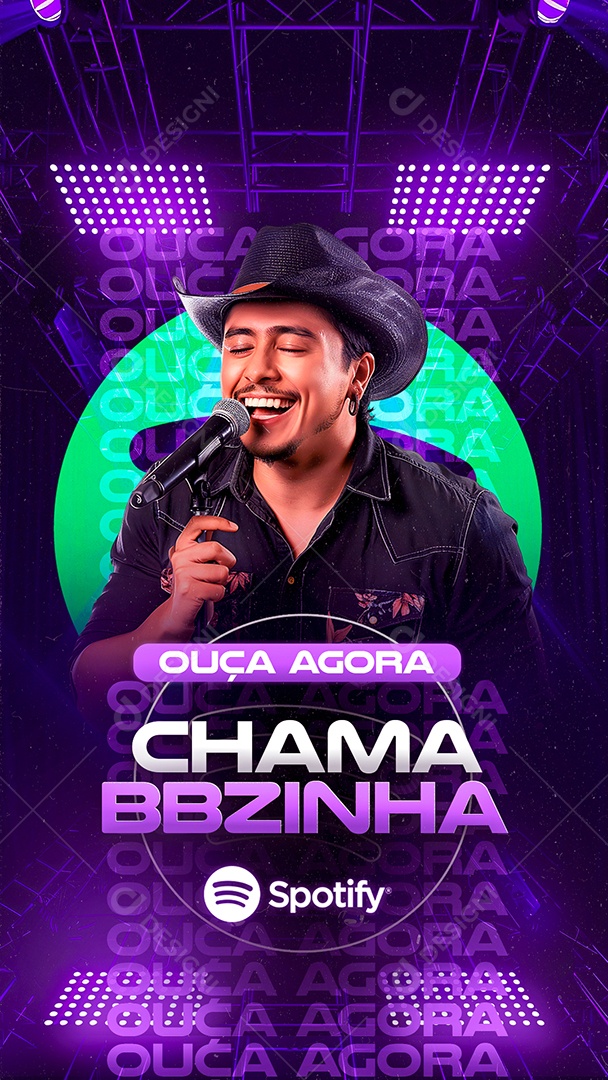 Flyer Story Ouça Agora Chama Bbzinha Social Media PSD Editável