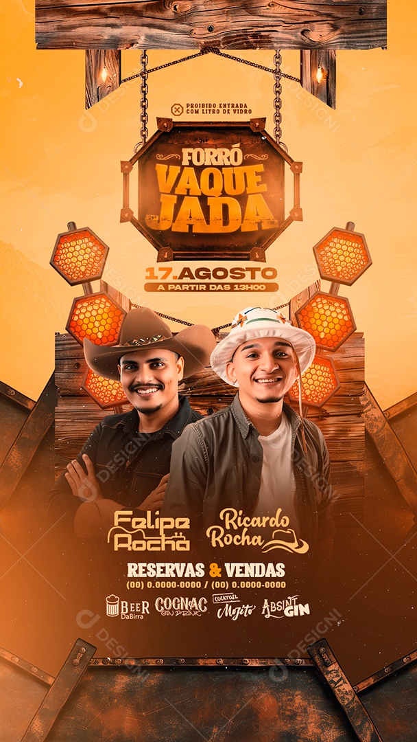 Flyer Story Forró Vaquejada Feipe Rocha Ricardo Rocha Social Media PSD Editável