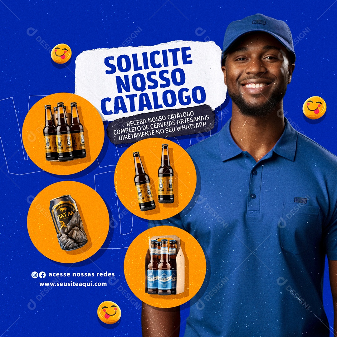 Solicite nosso Catálogo Social Media PSD Editável