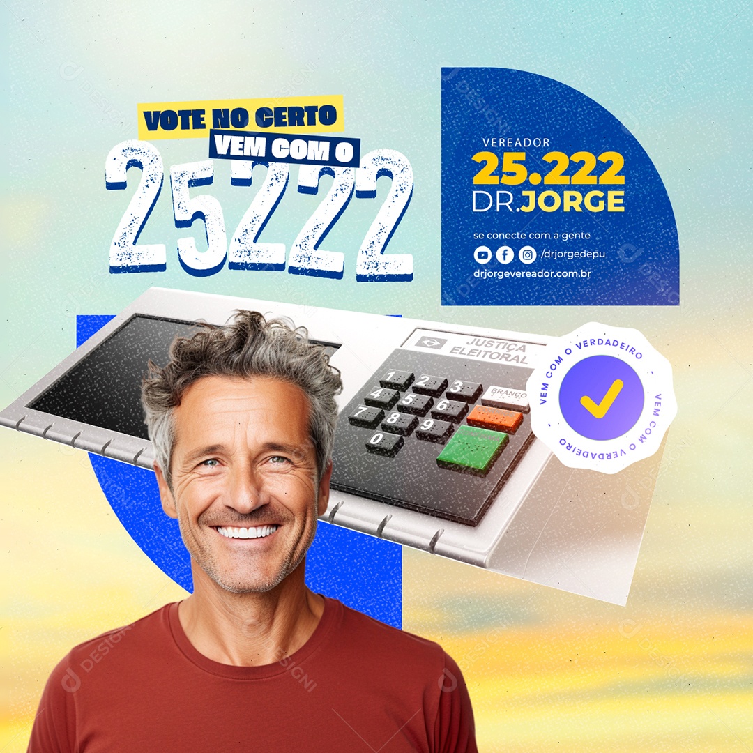 Vote no Certo vem com o Jorge Social Media PSD Editável