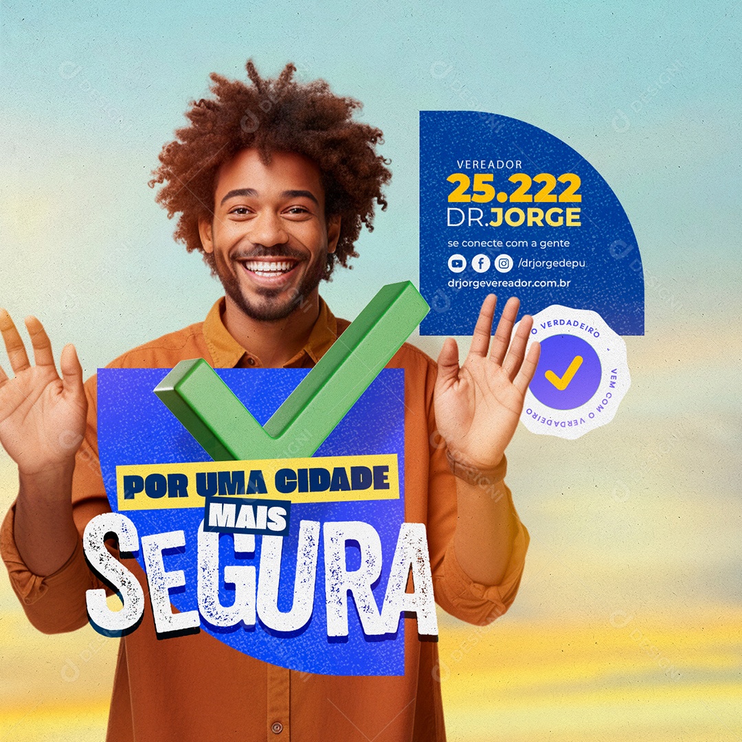 Por uma Cidade mais Segura Social Media PSD Editável