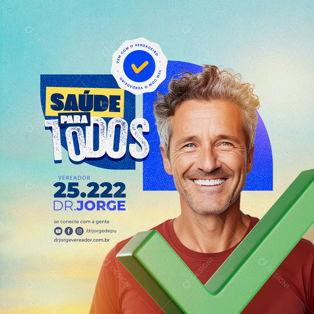 Saúde para todos Vereador DR. Jorge Social Media PSD Editável