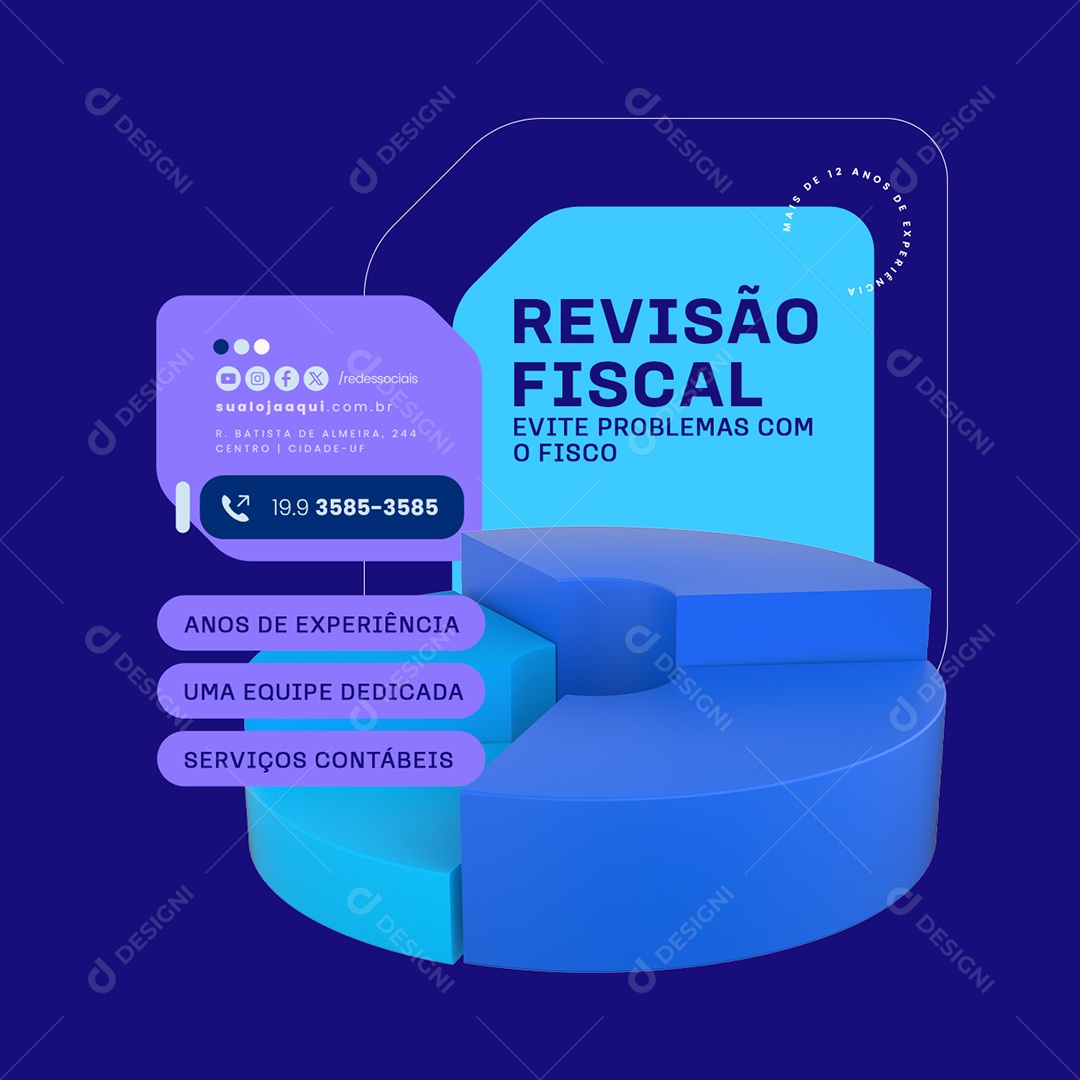 Revisão Fiscal Evite Problemas com o Fisco Sociall Media PSD Editável